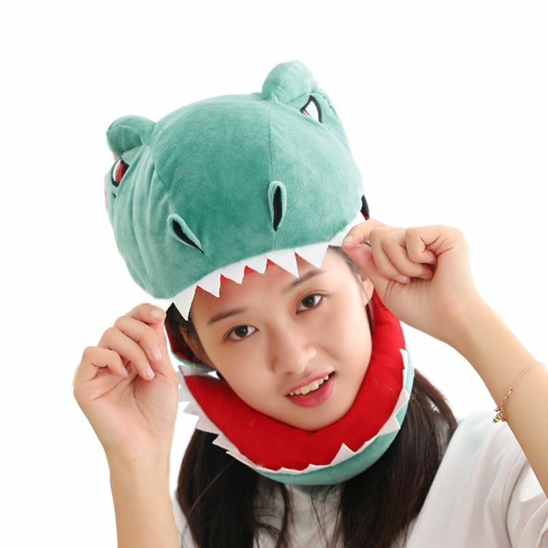 Máscara japonesa con gorro dinosaurio dibujos animados para adultos y niños, accesorios para fiesta Halloween