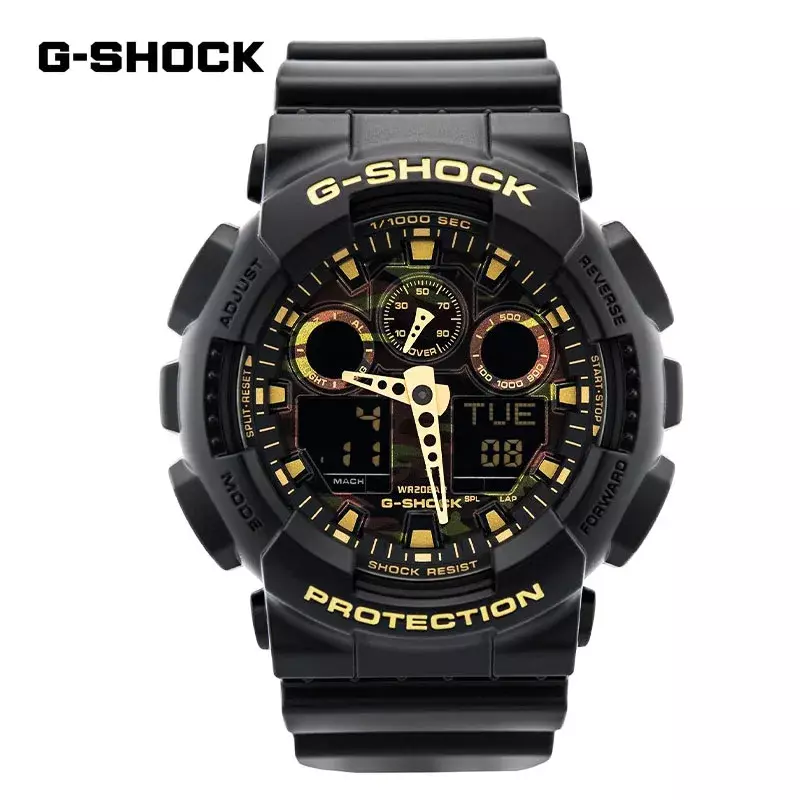 G-SHOCK zegarki GA100 dla mężczyzn nowa moda codzienna wielofunkcyjny sportowy Outdoor odporny na wstrząsy zegarek męski z podwójnym wyświetlaczem kwarcowym