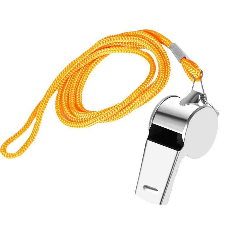 Referee Whistle Metal Sports Whistles with Lanyard Ref Whistles for Adults Loud Crisp Sound Whistle for Coaches Referees