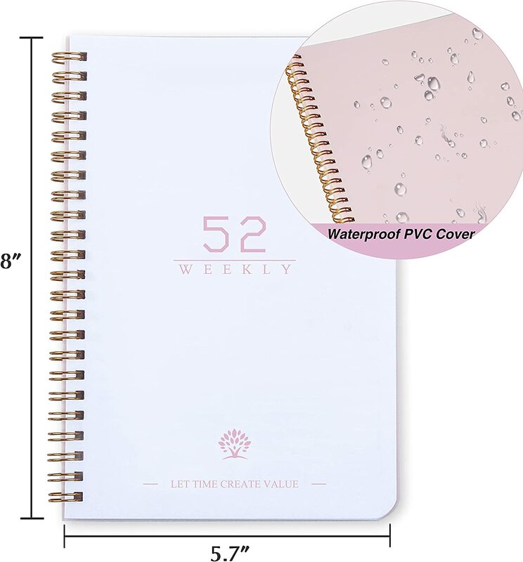 2024 A5 Agenda perencana Notebook buku harian perencana mingguan tujuan jadwal kebiasaan jurnal Notebook untuk alat tulis sekolah kantor