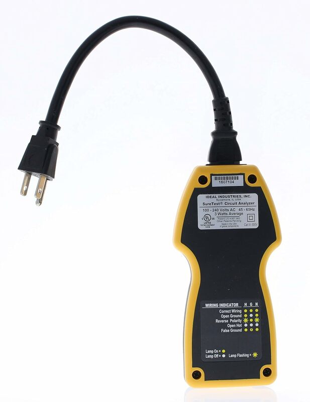 Analisador de circuito 61-164, catiii 300v AC, amarelo, 6.4 polegadas 3 polegadas x 3 polegadas 1,4x1,4 polegadas