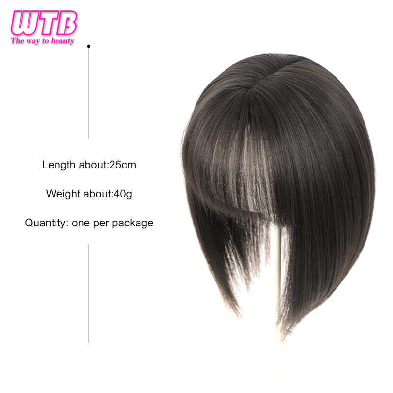 WTB-Women's Head Reissue 3D Air Bangs peruca sintética, aumenta a quantidade de cabelo com Bangs, natural e realista