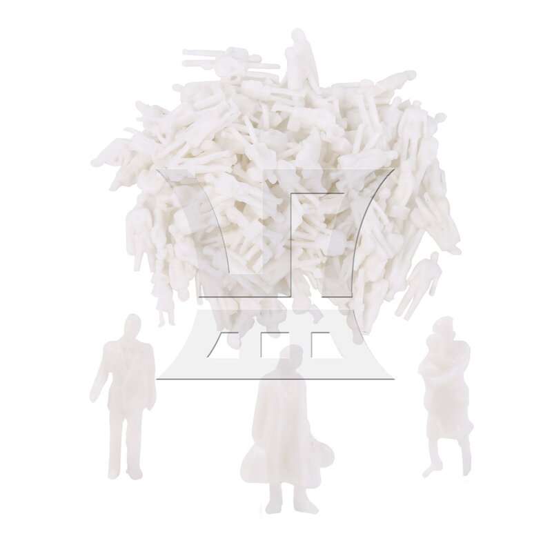 Mxfans 100 pcs unbemalte Architektur weiße Modell figuren 1:87 Männer Frauen Kit