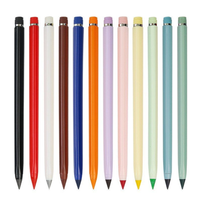 Lápiz de Color de escritura ilimitada, juego de recarga sin tinta, lapiceros eternos, suministros escolares, 24/13 piezas