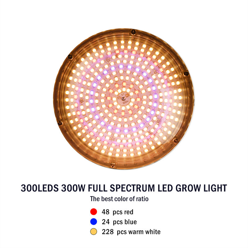 300W bianco caldo Full Spectrum Flower Seed Hydroponic Indoor LED Plant Led Grow Light Bulb per tenda da serra