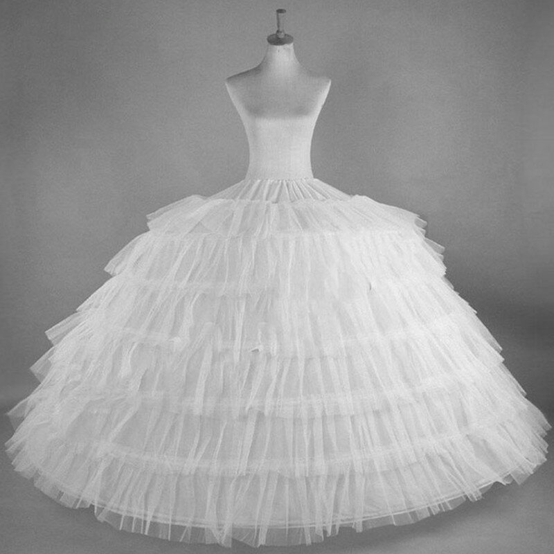 High Quality Puffy 6 Hoops Wedding Petticoat Crinoline Slip Bridal Underskirt In Stock