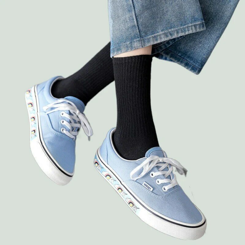 5 paia di calzini da uomo in bianco e nero 2024 nuovi calzini sportivi Casual in cotone traspirante Streetwear a tubo centrale