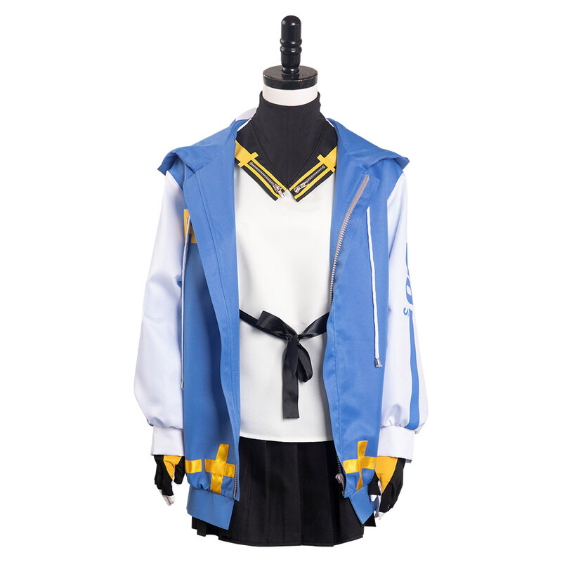 GUILTY GEAR STRIVE Bridget Cosplay Costume Shoes Boots Full Set Women Hoodie Skirt Belt Outfits Halloween Carnival Party Suits