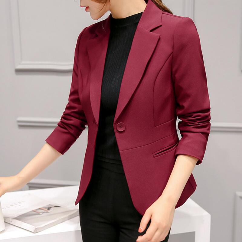 여성용 우아한 비즈니스 레이디 재킷, 전체 소매 작업 블레이저, 여성 캐주얼 코트, 6 가지 색상 가능 블레이저, 정장 비즈니스 블레이저