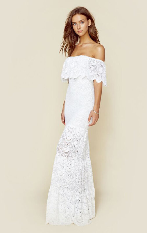 Элегантное белое кружевное свадебное платье для невесты, сексуальное вечернее платье с открытыми плечами для подружки невесты, элегантное женское платье с воротником в виде лотоса