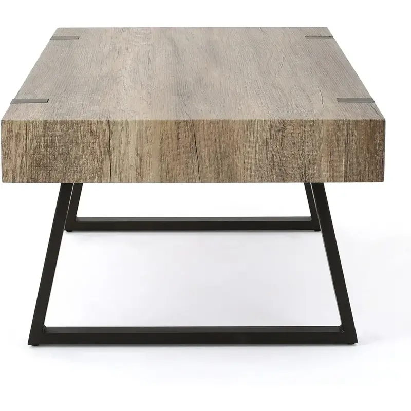 Mesa de café de madeira falsa com cadeiras, mesas para quartos, Canyon Grey, cozinha, 23,60 "X 54,25" x 16,75"