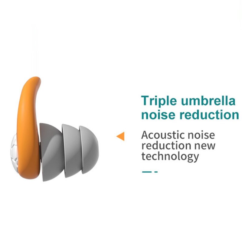 Noise Reduction Swimming Earplugs Ear Protector Sound Blocking Waterproof Ear Plug Three Layer Soft Silicone Earplugs Swimming