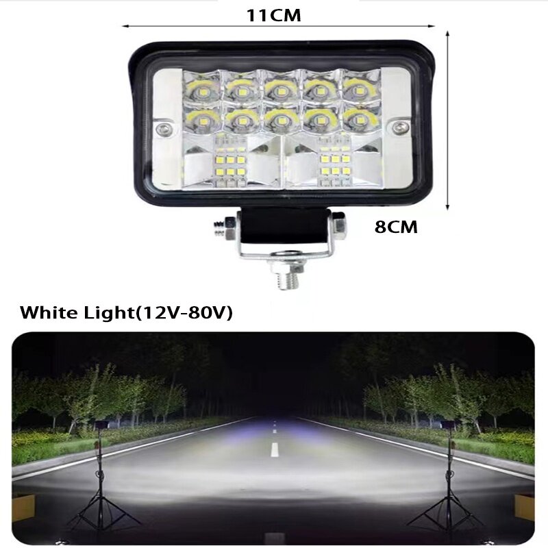 Car Work Lights Super Bright LED Spotlight for Car/Motorcycle/SUV/Truck/Forklift/Boat 6000K 12/24V Driving Fog Lamps