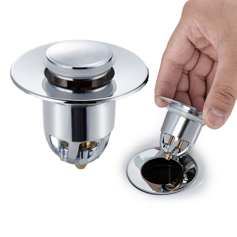 Stainless Steel Drain Filter Pop-Up Bounce Core Washbasin Sink  Bathtub Strainer Stopper Bathroom Kitchen Sink Accessories