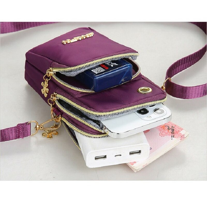 New Balloon Mobile Phone Crossbody Bags for Women Fashion Women Shoulder Bag Cell Phone Pouch With Headphone Plug 3 Layer Wallet