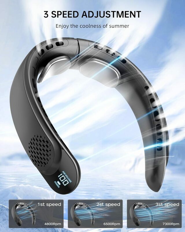 2024 New Xiaomi Wearable Air Conditioner USB Rechargeable Portable 3 Refrigeration Hanging Neck Fan Mute Outdoor Summer Cooler