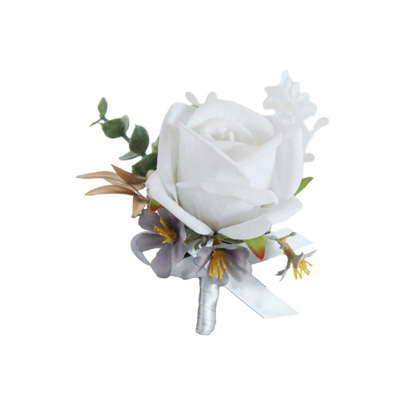 신부 신랑용 웨딩 착용 꽃, 공식 행사, 약혼 기념일 장식, 남녀공용 인공 꽃