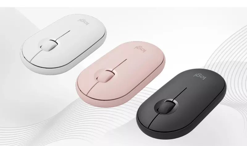 Новая беспроводная Bluetooth-Мышь Logitech PEBBLE POP Mouse для ноутбука, планшета M350, тонкая беззвучная офисная мини-мышь с Usb-портом