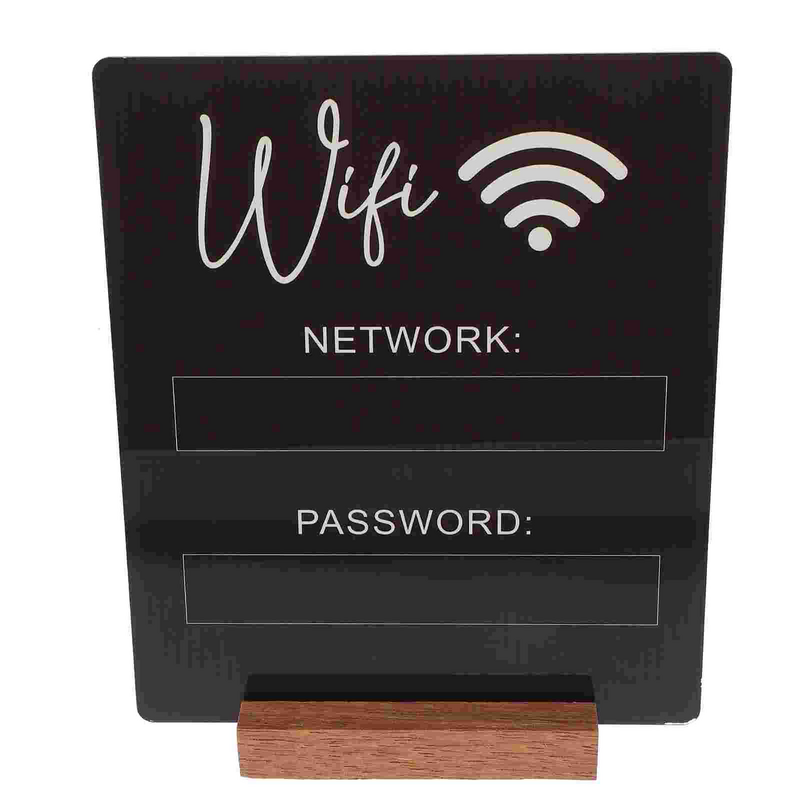 Wifi Password Sign Account for Guest Room Acrylic Decor and Reminder Hotel Table Wireless Network