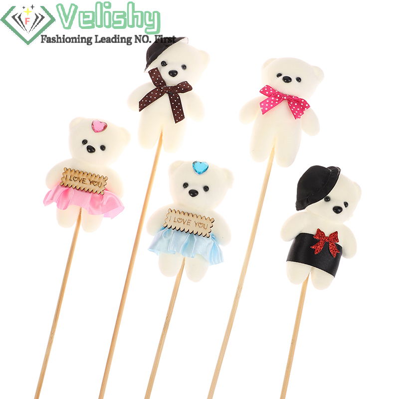 Mini oso de peluche de espuma para decoración de habitación, muñeco de oso, ramo de flores, regalo de cumpleaños, 10 piezas
