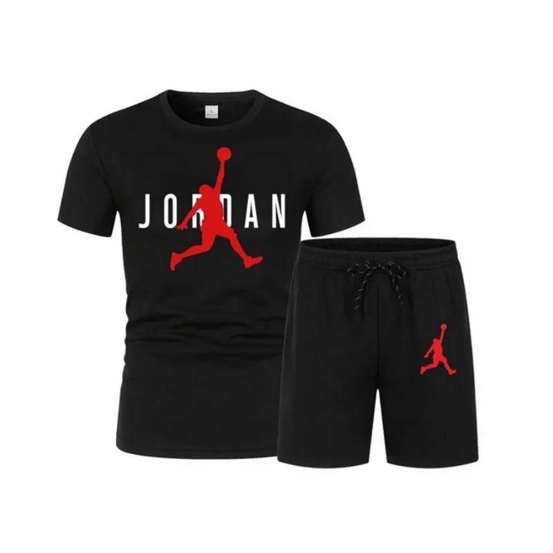 Костюм спортивный мужской из двух предметов, футболка с круглым вырезом и 3D-принтом, комплект с шортами, пляжная одежда, повседневная Уличная одежда, лето