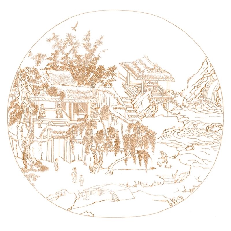 Libro cinese della pittura meticolosa della pittura della copia della spazzola del disegno a tratteggio della pittura della figura del paesaggio cinese della linea di Baimiao