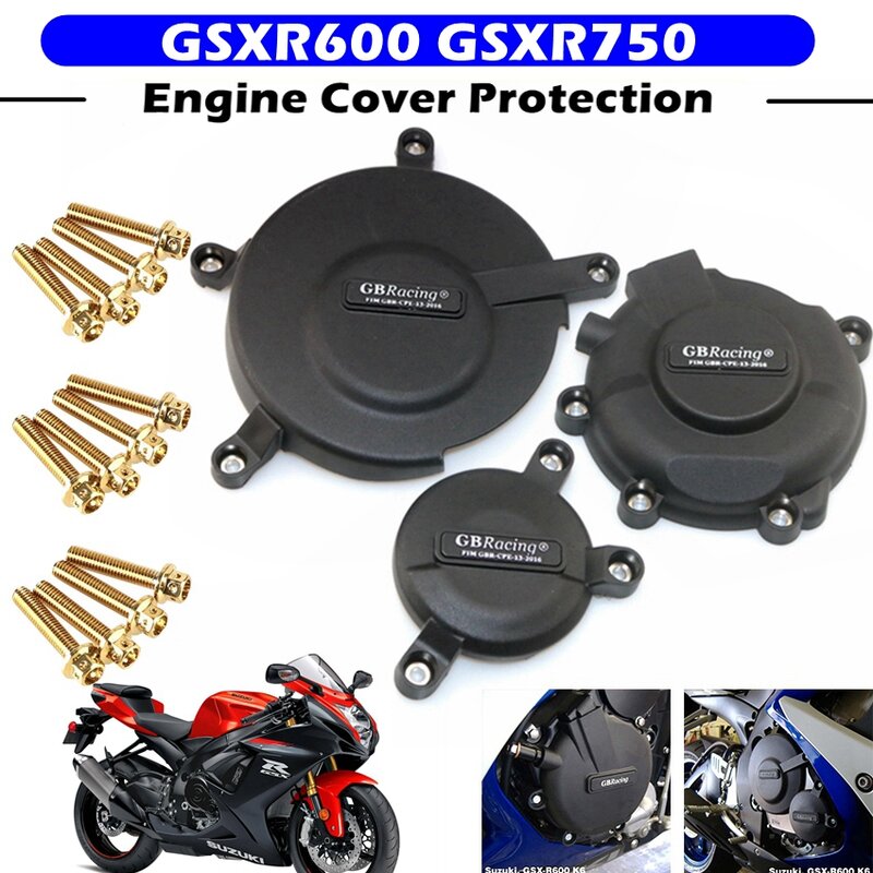 モーターサイクルエンジン保護ケース,スズキGSxr600,gsxr750,2006-2023,k6,k7,k8,k9 L0-M3,gbracing用