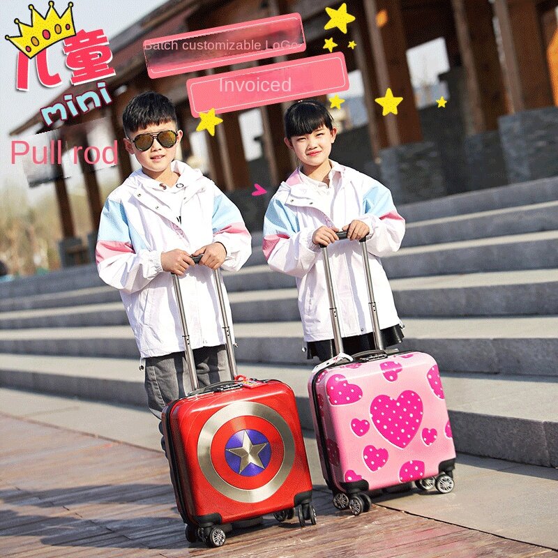 Чемодан, Детский чемодан, 20-дюймовые универсальные колесики для учеников начальной школы, троллейки, дорожные чемоданы с мультяшным рисунком