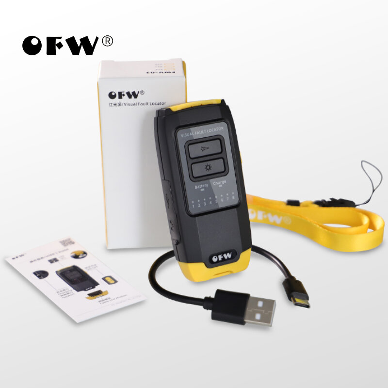 OFW-Mini Localizador Visual de fallos, probador de Cable de fibra óptica, conector FC/SC/ST, prueba de Cable RJ45, láser rojo óptico VFL