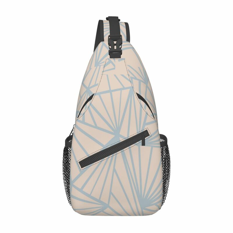 Bolsas con líneas geométricas para el pecho, mochila cruzada para el hombro, mochila de viaje para senderismo, mochila fresca