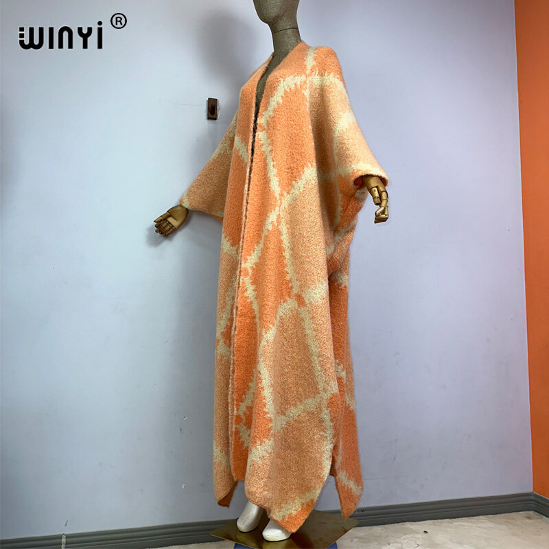 WINYI-abrigo de piel neutra para mujer, Chaqueta larga de plumón, holgada, gruesa, cómoda y cálida, con estampado a la moda, para invierno