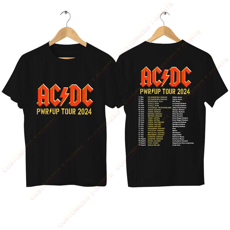 2024 Men T Shirt Casual AC Pwr Up World Tour 2024 DC T-shirt Graphic Oversized Breathable Comfortable Streetwear S-3XL Cool Tee