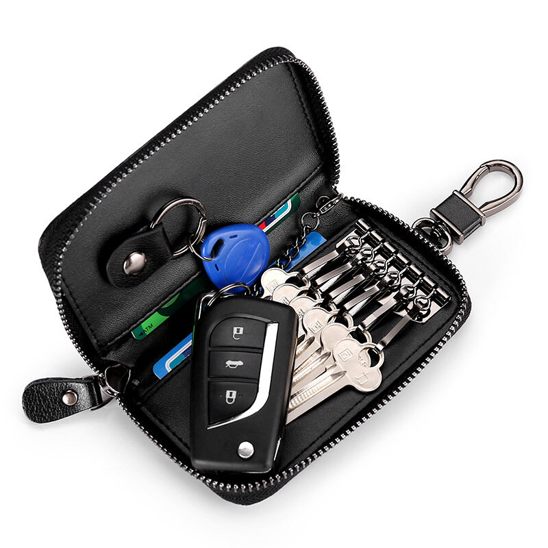 Leder Schlüssel bund Männer Schlüssel halter Veranstalter Tasche Split Auto Schlüssel Brieftasche Frauen Haushälterin Auto Schlüssel Fall Karte Schlüssel Tasche