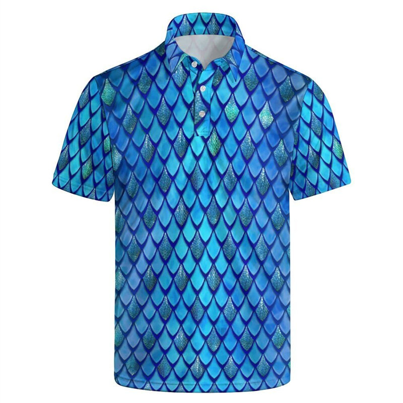 New Fashion Men's Polo Shirt 3D Hawaii T-Shirt Top Summer Short Sleeve Polo Shirt Colorful Pattern Tee Casual Male Clothes