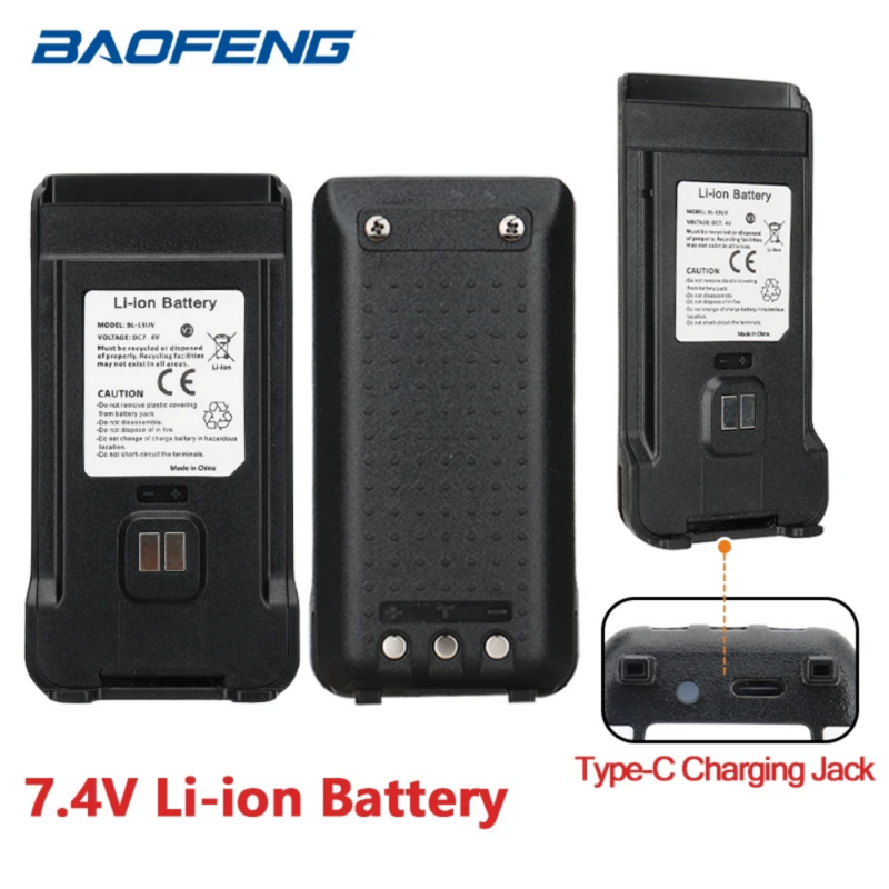 Original Baofeng M-13 Pro Battery Type-c Charger Li-ion Battery BL-13 UV Compatible with Walkie Talkie M-13 Pro