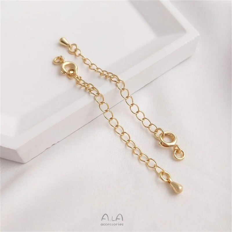 Tail Chain 14K Gold Wrapped Extension Chain Handcrafted Material DIY Bracelet Necklace Closing Spring Buckle Accessories B777