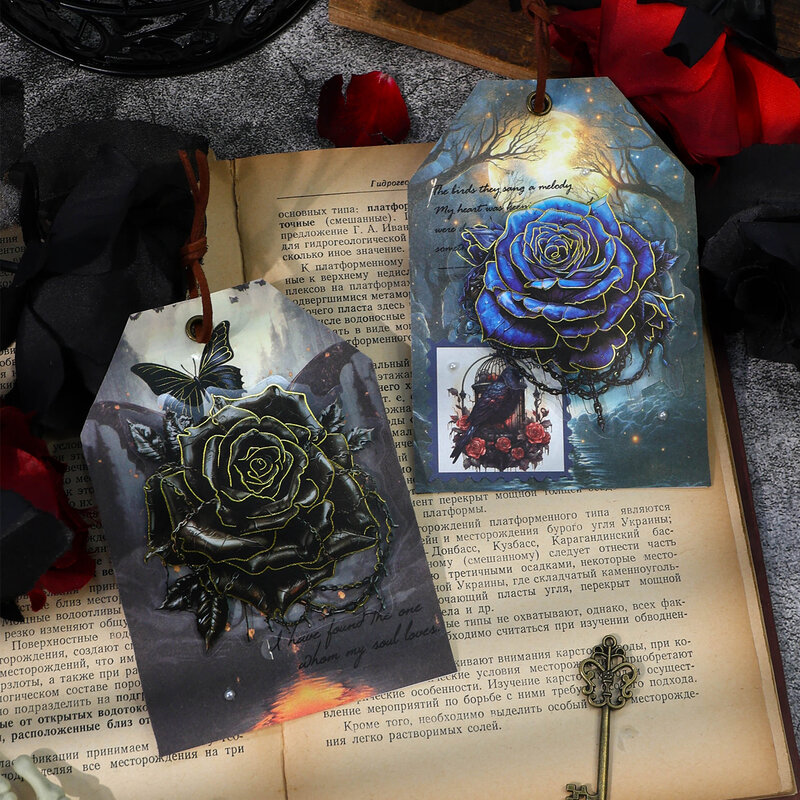 8 Pak/LOT pelepas dekorasi album foto penanda seri mawar pelepas stiker hewan peliharaan
