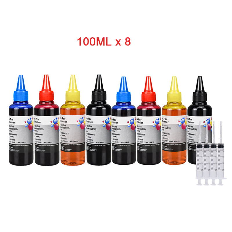 Tinta Printer untuk Canon untuk Epson untuk HP untuk Brother Ink Kit Isi Ulang 100Ml Botol 4 Warna Cat Tinta Celup untuk Tangki Ciss