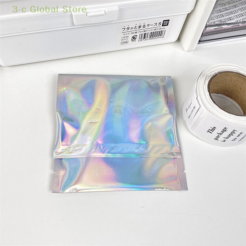 Envelope holográfico folha plana do arco-íris, sacos à prova do cheiro resealable, Sacos autoadesivos para armazenamento do correio, pacote do presente