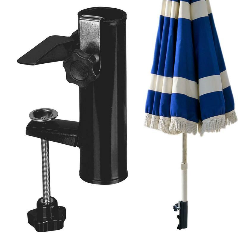 Penyangga payung besi, dudukan payung berdiri untuk meja tugas berat, klem payung logam untuk pantai halaman balkon dek