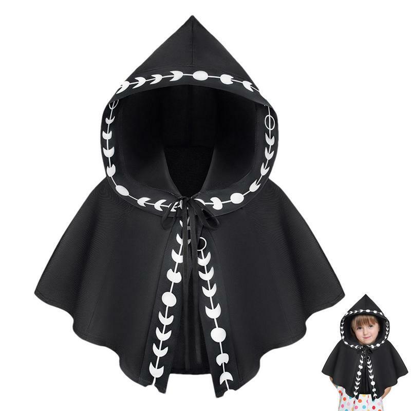 1 Pc New Halloween Hooded Cloak for Kids Gothic Retro Hooded Wrap Cloak Cosplay Accessories for Dress-Up Halloween Photos Stage