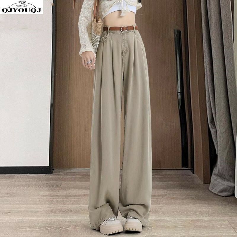 Summer New High Waist Wide Leg Jeans with a Sagging Loose and Versatile Fashion Design Wide Leg Pants
