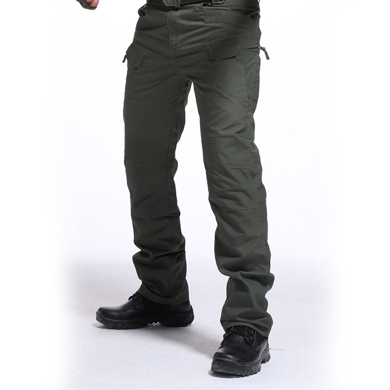 Calças militares finas de secagem rápida para homens, calças com vários bolsos, calças apertadas, vestuário elástico, viajante urbano, verão