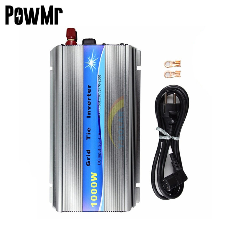 มีสินค้าในสต็อก!!! Powmr อินเวอร์เตอร์พลังงานแสงอาทิตย์ออนกริดอินเวอร์เตอร์1000W 110V/220VAC เอาต์พุต GTI-1000W ฟังก์ชัน MPPT อินเวอร์เตอร์กริดไทไมโคร