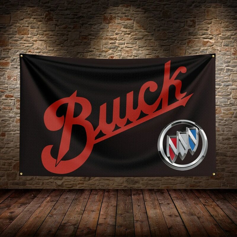 B-Buicks Racing Bandeira, Poliéster, Impresso, Bandeiras de Carros, Quarto, Decoração na Garagem, 3x5 pés