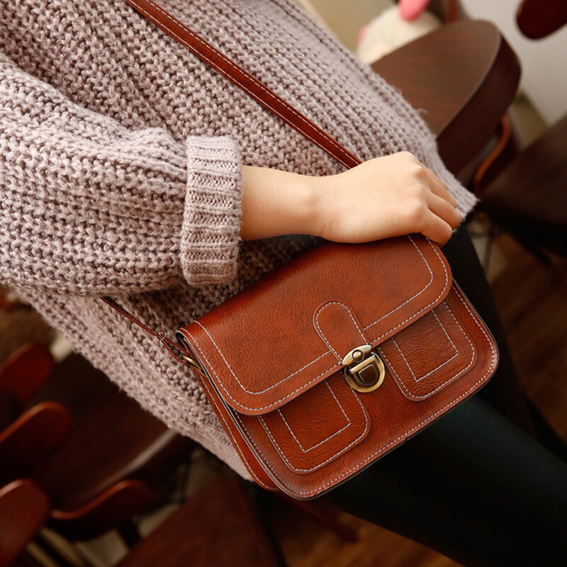 女性のためのビンテージスタイルの合成皮革バッグ,正方形のショルダーバッグ,電話の財布,旅行,ファッショナブル