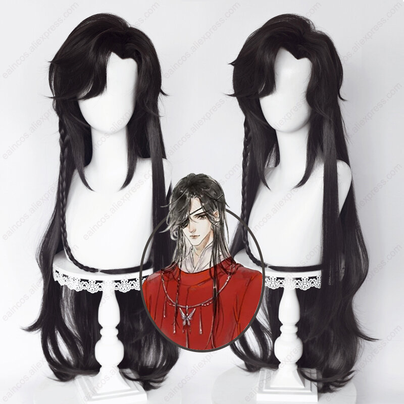 Парик для косплея Tian Guan Ci Fu San Lang Hua Cheng, 80 см, длинные черные парики, термостойкие синтетические волосы