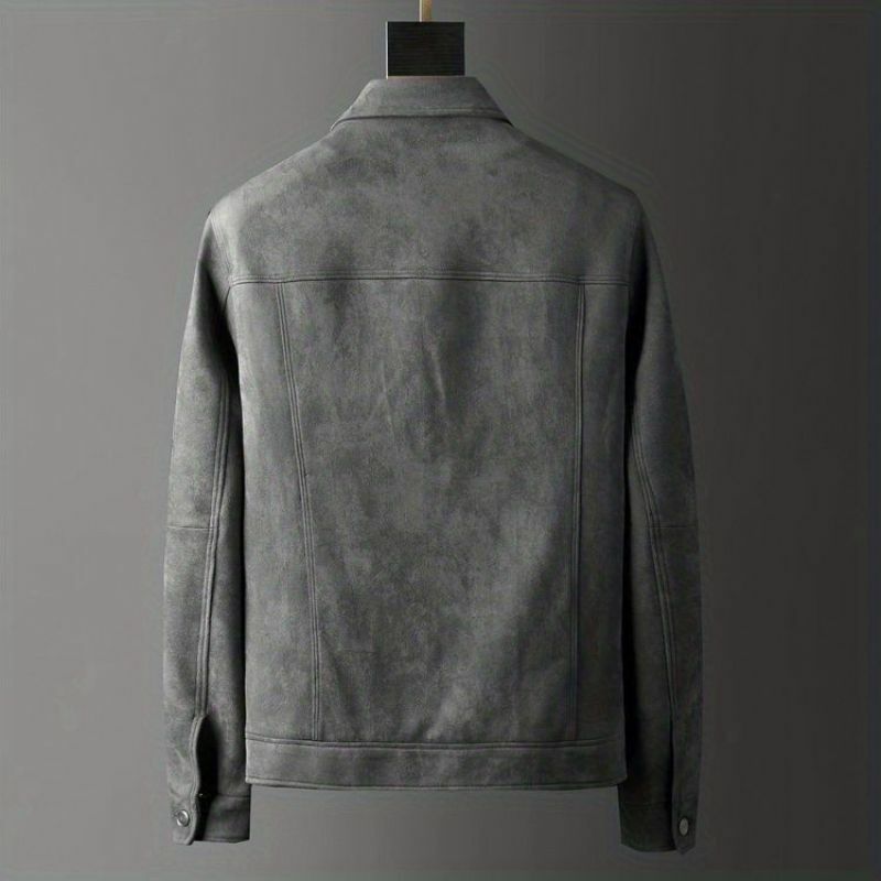 Jaqueta versátil de lã Deerskin, pescoço polo, slim fit, casual de trabalho, bonito estilo coreano, nova, outono e inverno, 2023