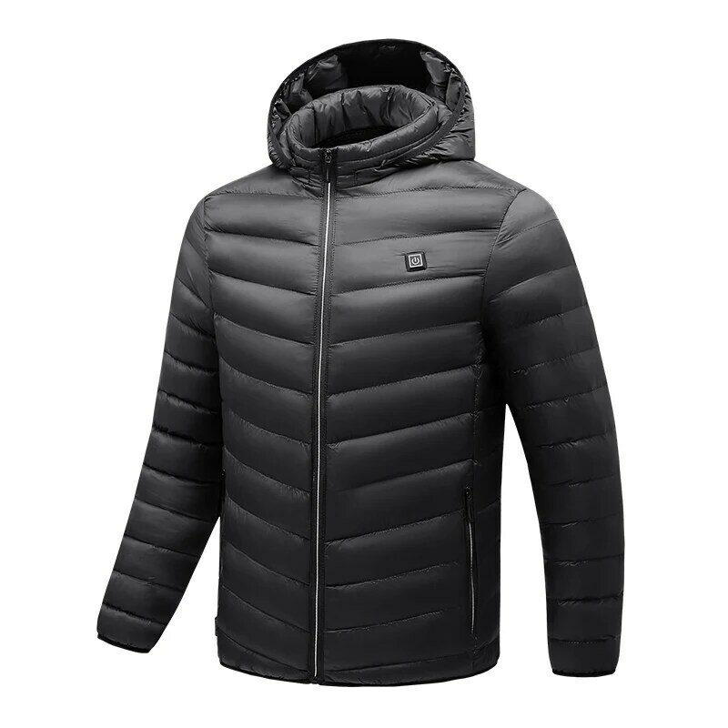 2022 oem jaqueta masculina zipper 5V USB pockets Winter warm plus size hooded softshell techwear for coat heated men's jacket