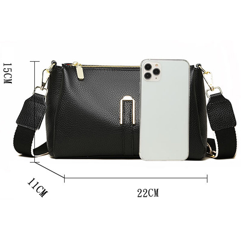 100% Genuine Leather Women's Bag Handbag 2024 Luxury Cow Leather Women Shoulder Crossbody Bag Fashion Female Messenger Phone Bag